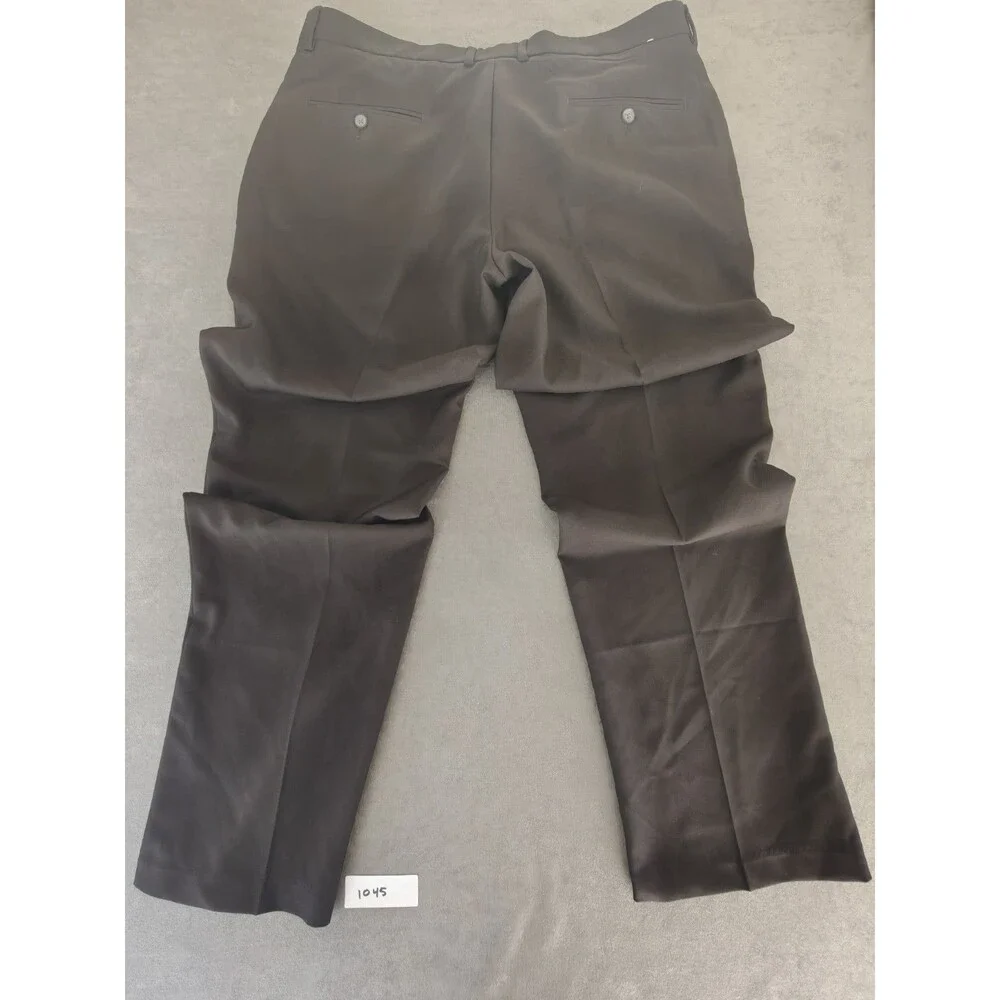 Haggar Dress Pants Men's 38x32 Black Flat Front Career Office Straight Leg